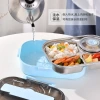 Wholesale 304 stainless steel lunch boxes with water filling and heat preservation, office worker lunch boxes, student cafeteria compartments and anti-scald lunch plates Specification image